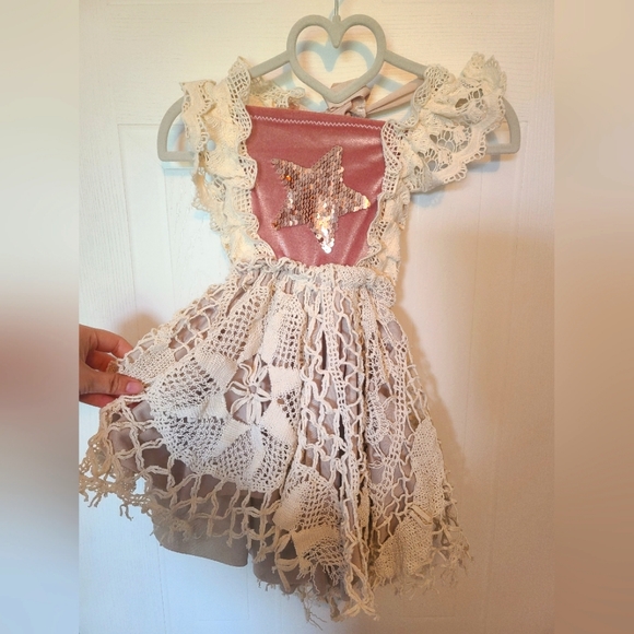 Vintage lace and star sequin dress! - Picture 3 of 4